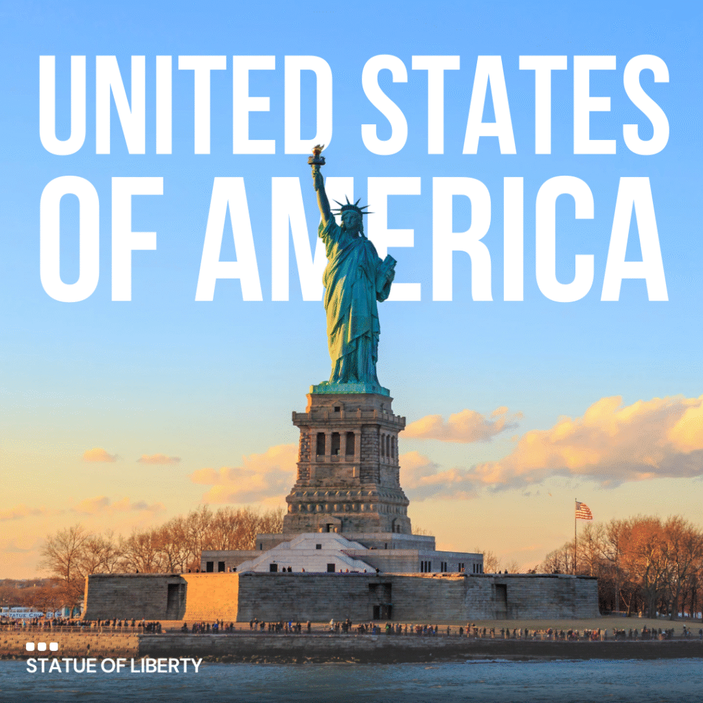 White and Bold Travel USA Liberty Instagram Post